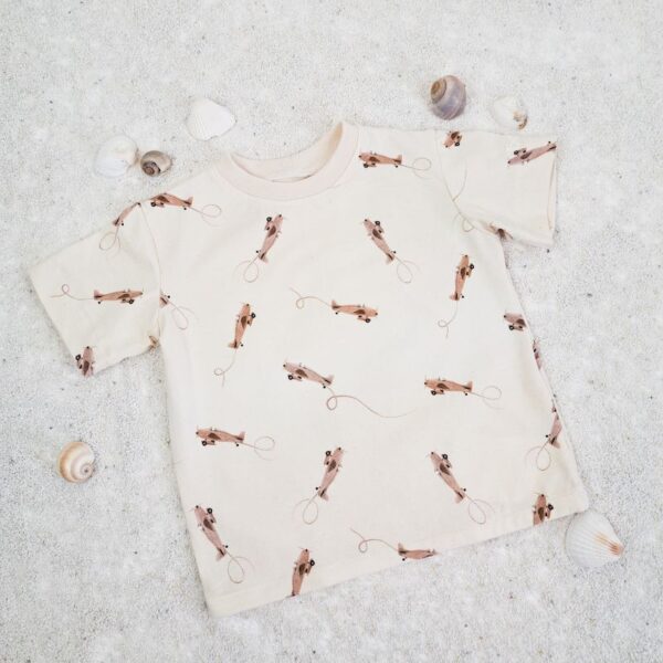 T shirt tricot met dessin korte mouw - Afbeelding 3