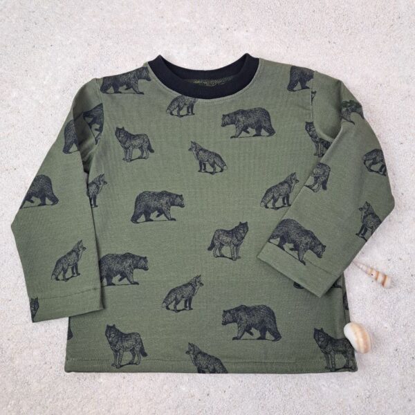 T shirt tricot met dessin lange mouw